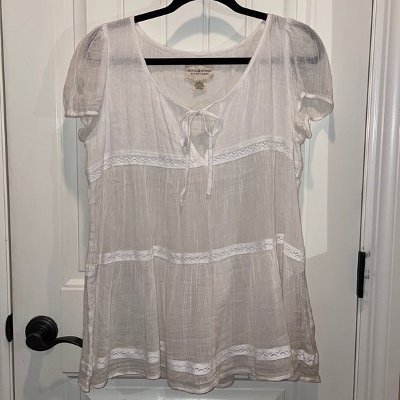 Denim & Supply Ralph Lauren L Peasant Bohemian Southwest Cap Sleeve Pullover Top - Picture 6 of 16